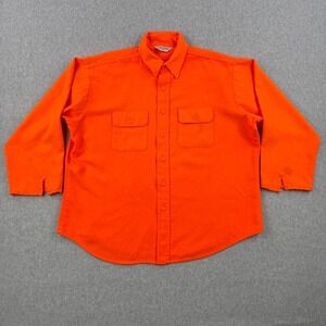 Vintage Five Brother Shirt Mens XL Orange Hunting Workwear Long Sleeve USA Made